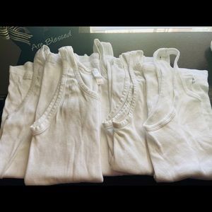 5 white men's  tank tops from Germany